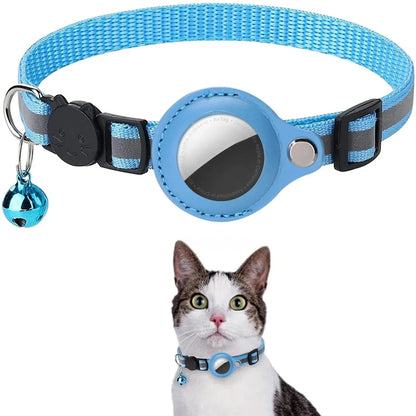 Collier GPS AirTag pour Chat Bleu