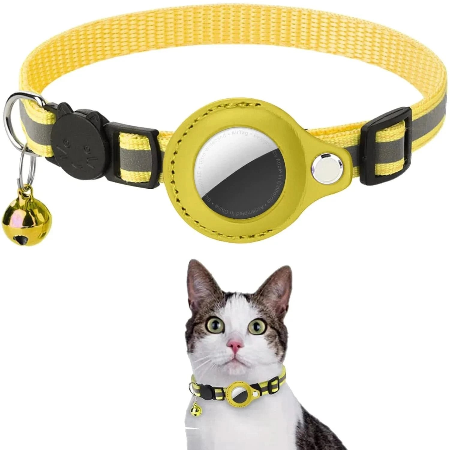 Collier GPS AirTag pour Chat Jaune