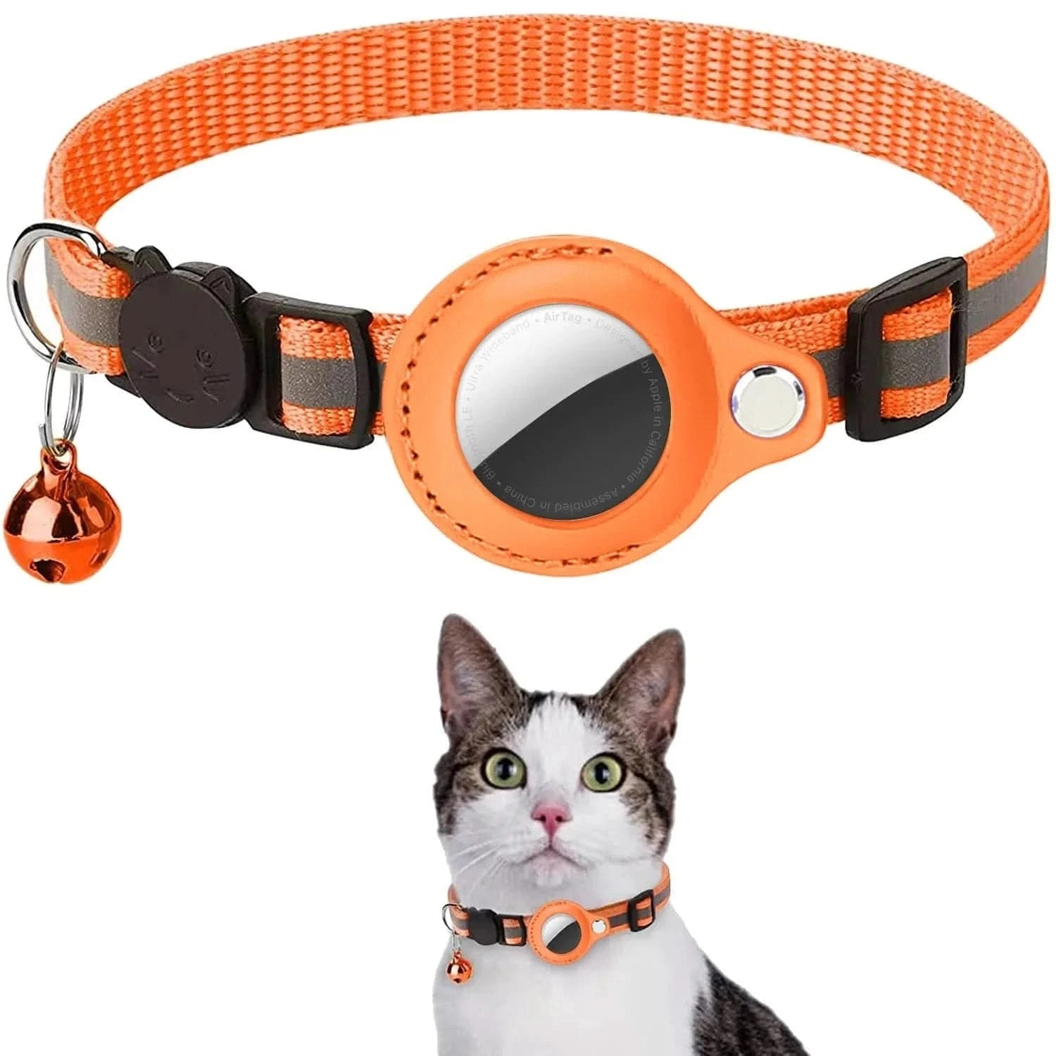 Collier GPS AirTag pour Chat Orange