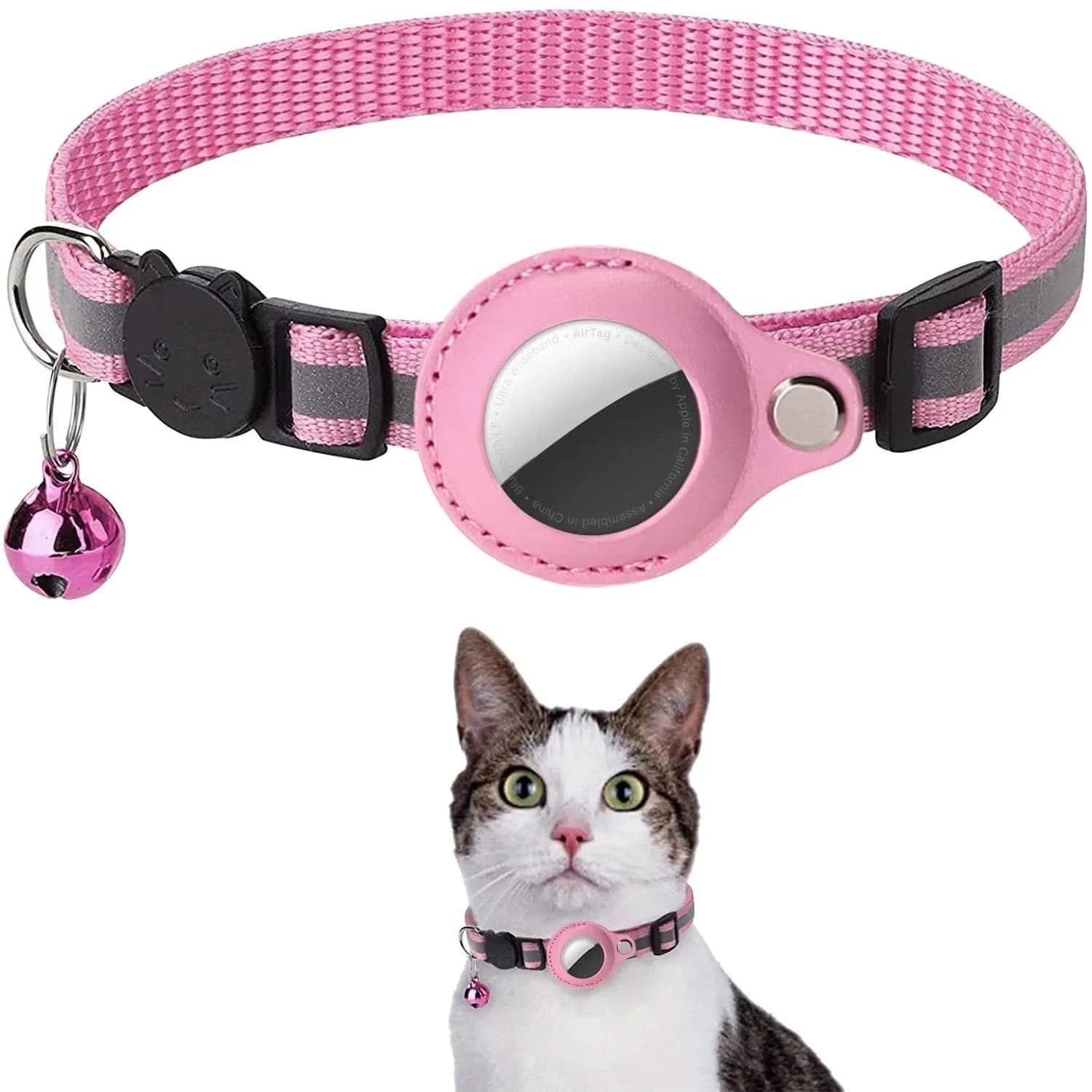 Collier GPS AirTag pour Chat Rose