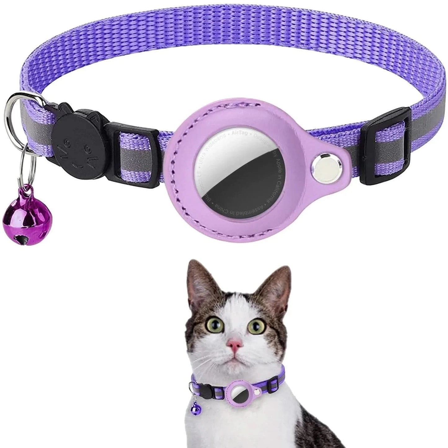 Collier GPS AirTag pour Chat Violet