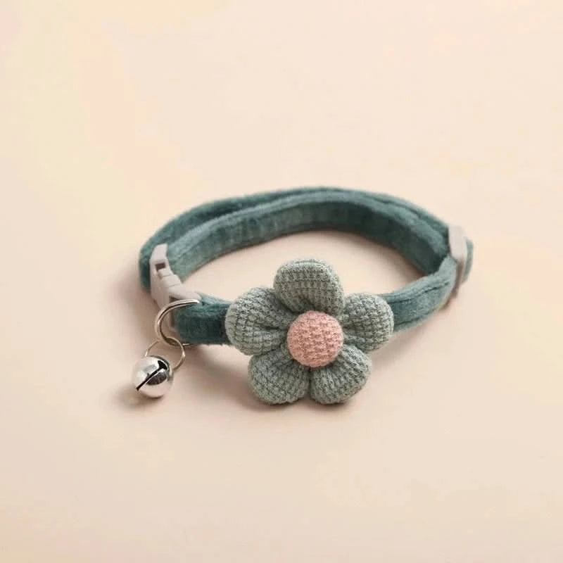 Collier pour Chat - Fleurs Vert