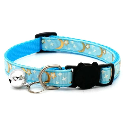 Collier pour Chat - Lune Bleu ciel