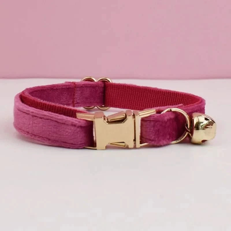 Collier pour Chat - Velour cat collar(velvet23) / L for Neck 20-32cm