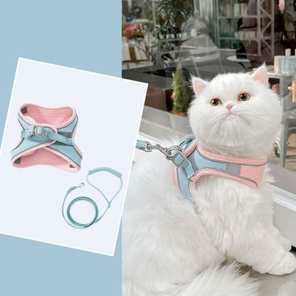 Harnais pour chat | KittyVest™ Rose - Turquoise / S