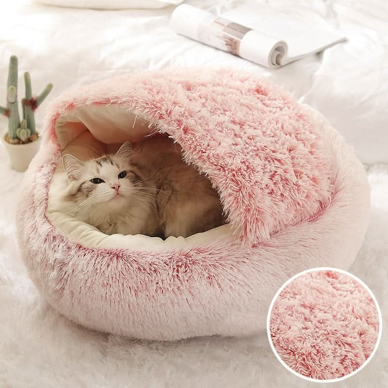 Le Panier pour Chat en Plaid Haut de Gamme Cocoon™ - PetLuv Rose