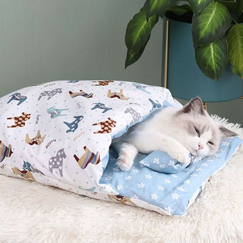 Lit pour chat KittySleep - Qualité Premium - Marque Suisse Poney bleu